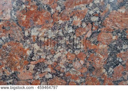 White, Red And Black Polished Granite Stone Texture