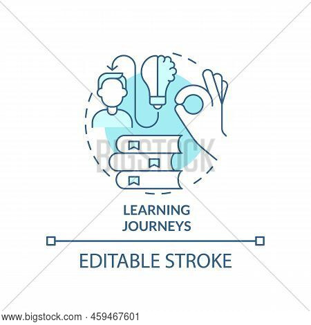 Learning Journeys Turquoise Concept Icon. Method For Learning Experience Abstract Idea Thin Line Ill