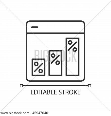 Graph In Data Analytics Linear Icon. Analytics And Statistics. Kind Of Website. Network Analysis. Th
