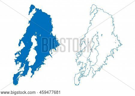 Lake Kivu (africa, Democratic Republic Of The Congo And Rwanda, African Great Lakes) Map Vector Illu