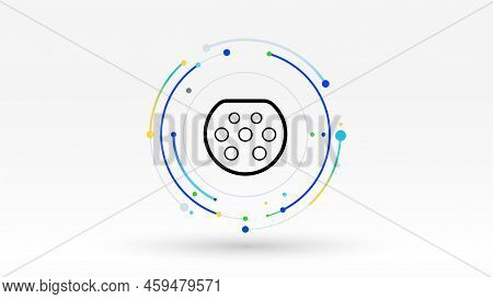 Ev Charger Plug Connector Tech Icon Background