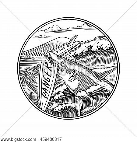 Shark Attacks Surf Vector & Photo (Free Trial) | Bigstock