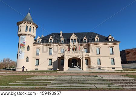 Alcorcon, Madrid, Spain, December 17, 2021: One Of The Valderas Castles, Headquarters Of The Mava Mu