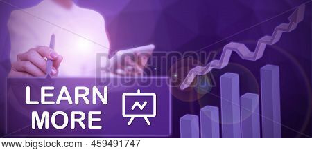 Inspiration Showing Sign Learn More. Concept Meaning Deepen Knowledge Of The Thing You Want To Do Or