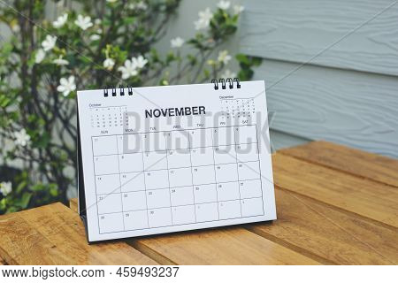Calendar 2022 Desk Place On The Table. Desktop Calender For Planner To Plan Agenda, Timetable, Appoi