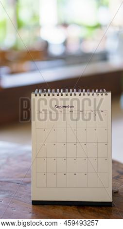 Vertical Image Of Calendar Desk 2022 Place On The Table. Desktop Calender For Planner To Plan Agenda
