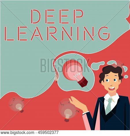 Text Caption Presenting Deep Learning. Business Idea Hierarchical Abstractions Artificial Intelligen