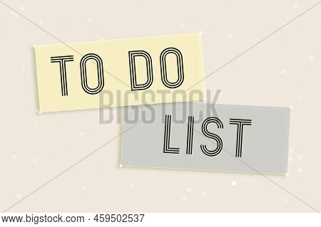 Inspiration Showing Sign To Do List. Word Written On A Structure That Usually Made In Paper Containi