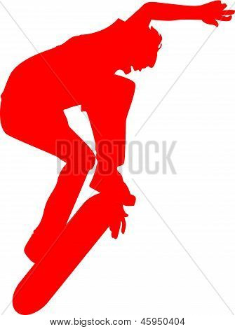 Skateboarder Stunt Sillhouette