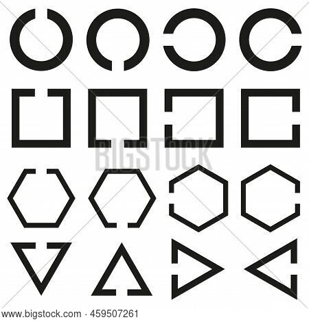 Different Geometric Shapes Lines. Vector Illustration. Stock Image.