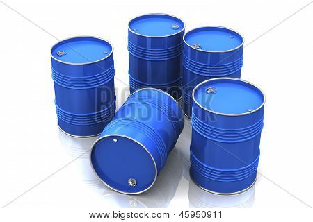 Barils métalliques bleus
