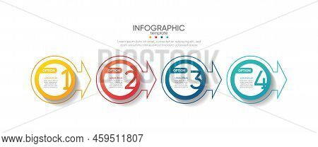 Circular Steps Infographics Business Template For Abstract Background Design