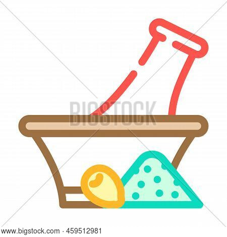 Botanicals Olive Leaf Powde Color Icon Vector. Botanicals Olive Leaf Powde Sign. Isolated Symbol Ill