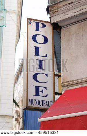 Bordeaux , Aquitaine  France - 07 25 2022 : Police Municipale Logo Text And Sign In French City Faca