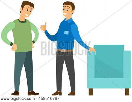 Friends Have Fun Talking. Business People Conversation. Two Men Standing Together And Talking, Discu