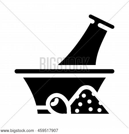 Botanicals Olive Leaf Powde Glyph Icon Vector. Botanicals Olive Leaf Powde Sign. Isolated Symbol Ill