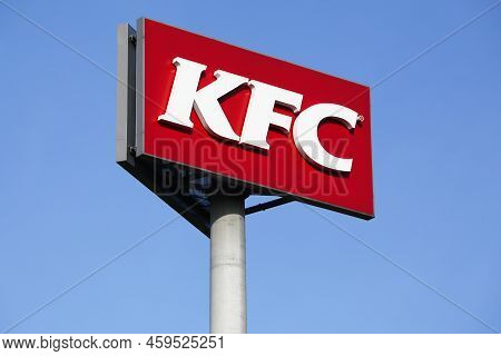 Gyhum, Germany - July 22, 2018: Kfc Logo On A Pole. Kfc Is A Fast Food Restaurant Chain That Special