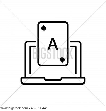 Online Gambling. Play Card Gambling Lucky Success Jackpot Flat Symbol. Internet Poker Club On Comput
