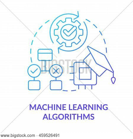 Machine Learning Algorithms Blue Gradient Concept Icon. Professional Ability. Machine Learning Engin