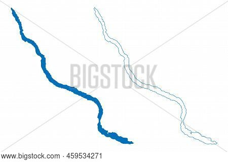Lake Chelan (united States, North America, Us) Map Vector Illustration, Scribble Sketch Map