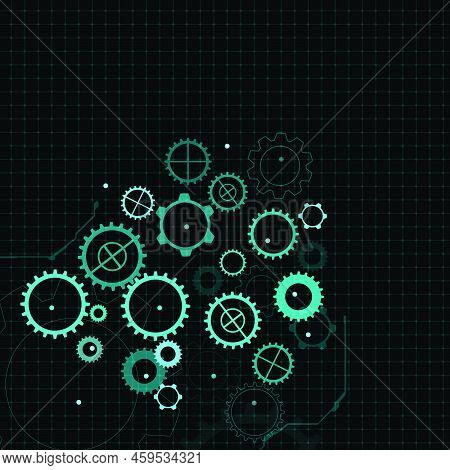 Abstract Modern Gear Whell Technology Moving Concept Vector Background