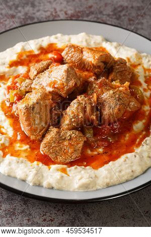 Turkish Hunkar Begendi Meat On A Bed Of Baked Eggplant With Bechamel