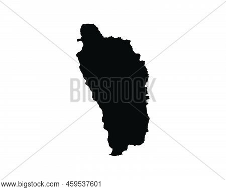 Dominica Map. Dominican Country Map. Dominique Dominik Black And White National Outline Geography Bo