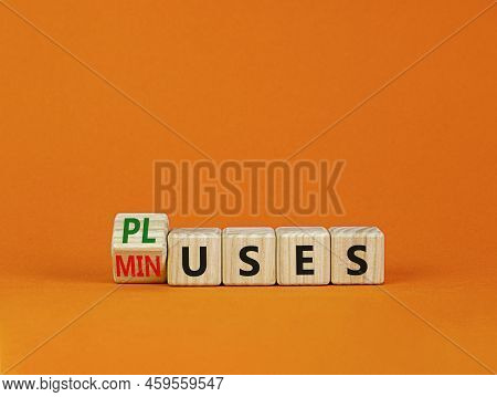 Pluses And Minuses Symbol. Turned A Wooden Cube And Changed The Word 'minuses' To 'pluses'. Beautifu