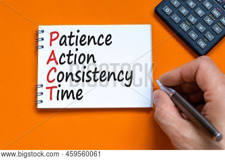 Pact Patience Action Consistency Time Symbol. Concept Words Pact Patience Action Consistency Time On