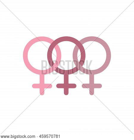 Tangled Sign Of Venus. Stylish, Feminism, Woman Motivational Vector Stock Illustration.