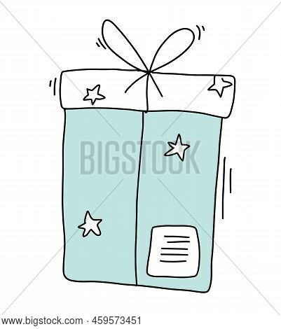 Cute Ccartoon Gift Boxes For Birthday, Christmas Or Valentines Day. Vector Icon Isolated On White Fo