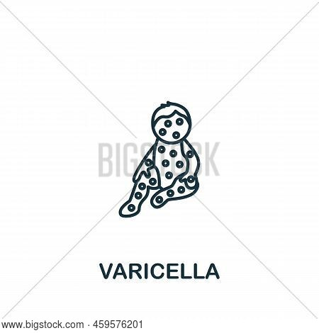 Varicella Icon. Monochrome Simple Deseases Icon For Templates, Web Design And Infographics