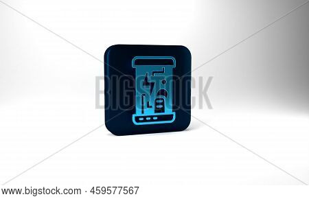 Blue Futuristic Cryogenic Capsules Or Containers Icon Isolated On Grey Background. Cryonic Technolog