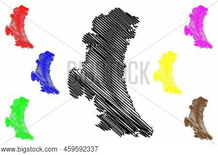Yuzhny Island (russia, Russian Federation, Novaya Zemlya Archipelago) Map Vector Illustration, Scrib