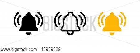 Bell Icon Set, Ringing Bell Icon Vector, Silent Bell Icon Vector Collection, Bell Bundle Vector - No