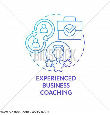 Experienced Business Coaching Blue Gradient Concept Icon. Business Coaching Service Abstract Idea Th