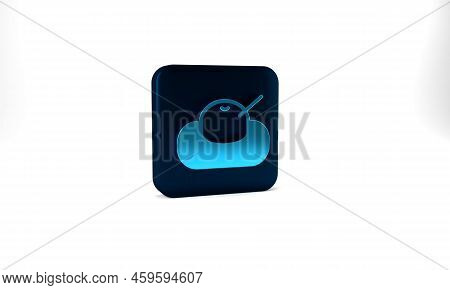 Blue Mochi Icon Isolated On Grey Background. Japanese Traditional Weet Soft Dessert. Ball Of Rice Fl