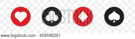 Card Suit Icons. Vector Illustration. Playing Card Cuit. Casino Symbol.