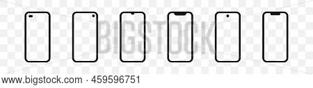 Smartphone Models With Screen For Mobile App Design. Vector Illustration. Smartphone Empty Model. Mo