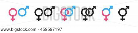 Gender Symbol Set. Vector Isolated Illustration. Male And Female Icon Collection. Male Female Sign.