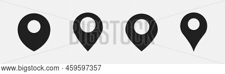 Location Pin Icon Set. Vector Isolated Illustration. Map Pin. Map Pointer.
