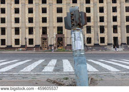 Freedom Square In Kharkiv During The Russian Invasion In Ukraine