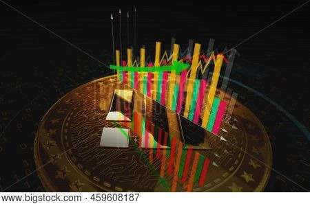 Binance Busd Stablecoin Cryptocurrency Golden Coin 3D Illustration