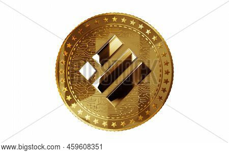 Binance Busd Stablecoin Cryptocurrency Golden Coin 3D Illustration