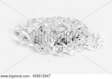 Polyester Resin For Powder Coatings, Polyester Acrylic Crystals On Isolated Background