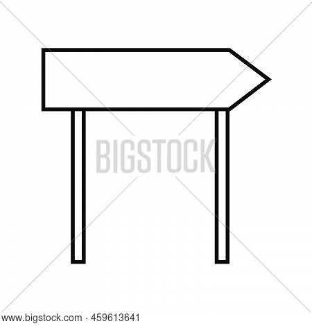 Road Sign Traffic Blan Vector Illustration Outline. Isolated White Street Information Direction Symb