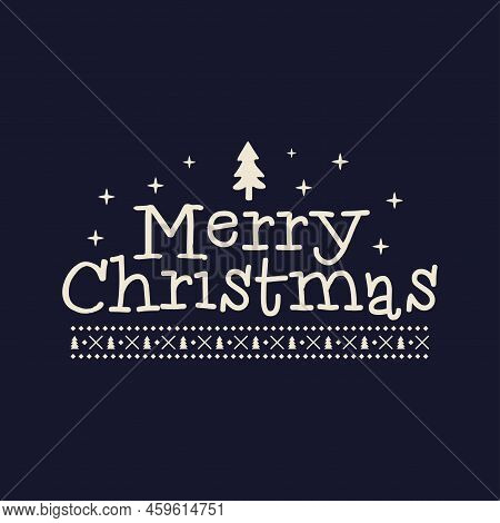 Merry Christmas Lettering Design On Dark Background. Holidays Quote . Stock Vector Xmas Typography A