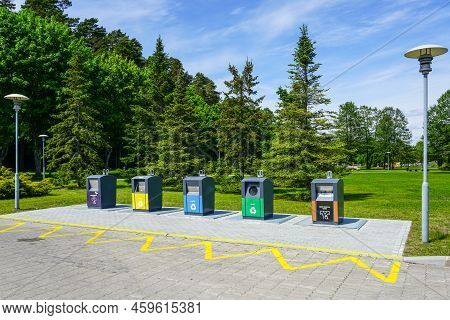 Five New Containers For Different Waste Sorting In The City Square