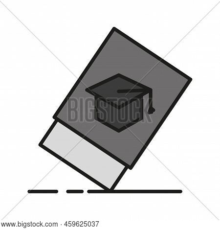 Student Hat Folder. Education, Knowledge, Study Concept. Vector Illustration. Stock Image.