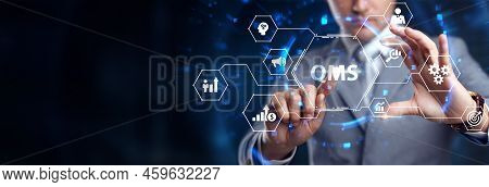 Quality Management System Business And Industrial Technology Concept. Qms